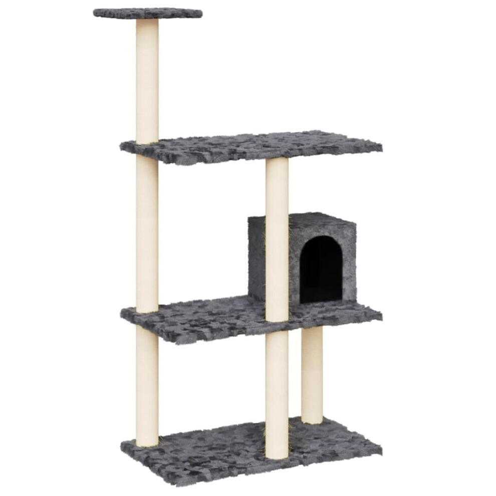 vidaXL Cat Tree with Sisal Scratching Posts Dark Grey 119 cm Cat Scratch Tower