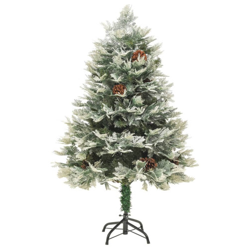 VidaXL vidaXL Pre-lit Christmas Tree with Pine Cones Artificial Tree Green PVC and PE 1