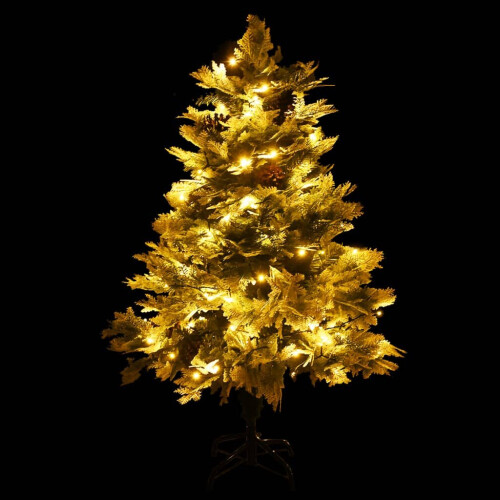 VidaXL vidaXL Pre-lit Christmas Tree with Pine Cones Artificial Tree Green PVC and PE 2