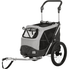 TRIXIE Dog Bicycle Trailer L Grey Dog Basket Foldable Pet Pushchair Stroller