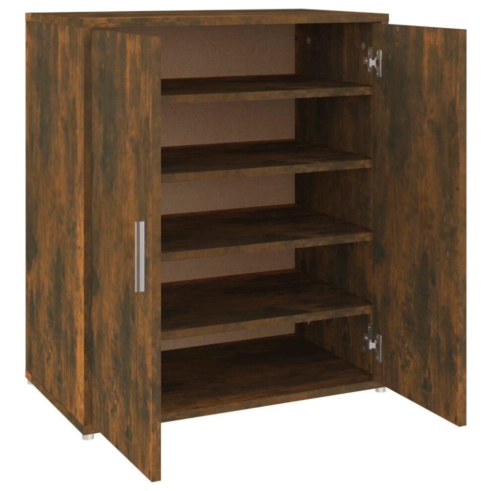 Vidaxl Shoe Cabinet Smoked Oak Engineered Wood Shoe Cupboard Organiser Shelf