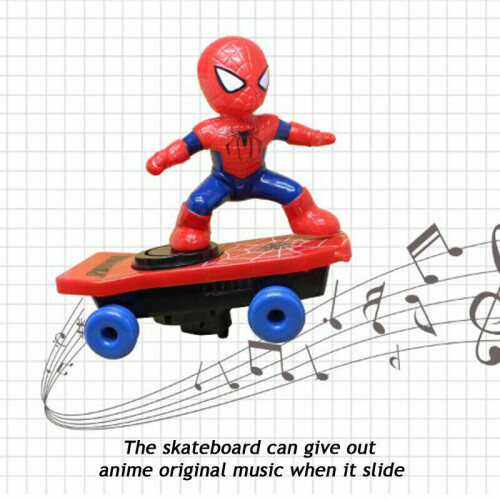 Spiderman Ηλεκτρικό skateboard 360  Περιστροφή μουσική με ελαφριά παιχνίδια παιδιά 2