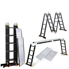5.7M Aluminium Folding Ladder Multi-Purpose W/2 Scaffold Platform