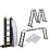 5.7M Aluminium Folding Ladder Multi-Purpose W/2 Scaffold Platform 1