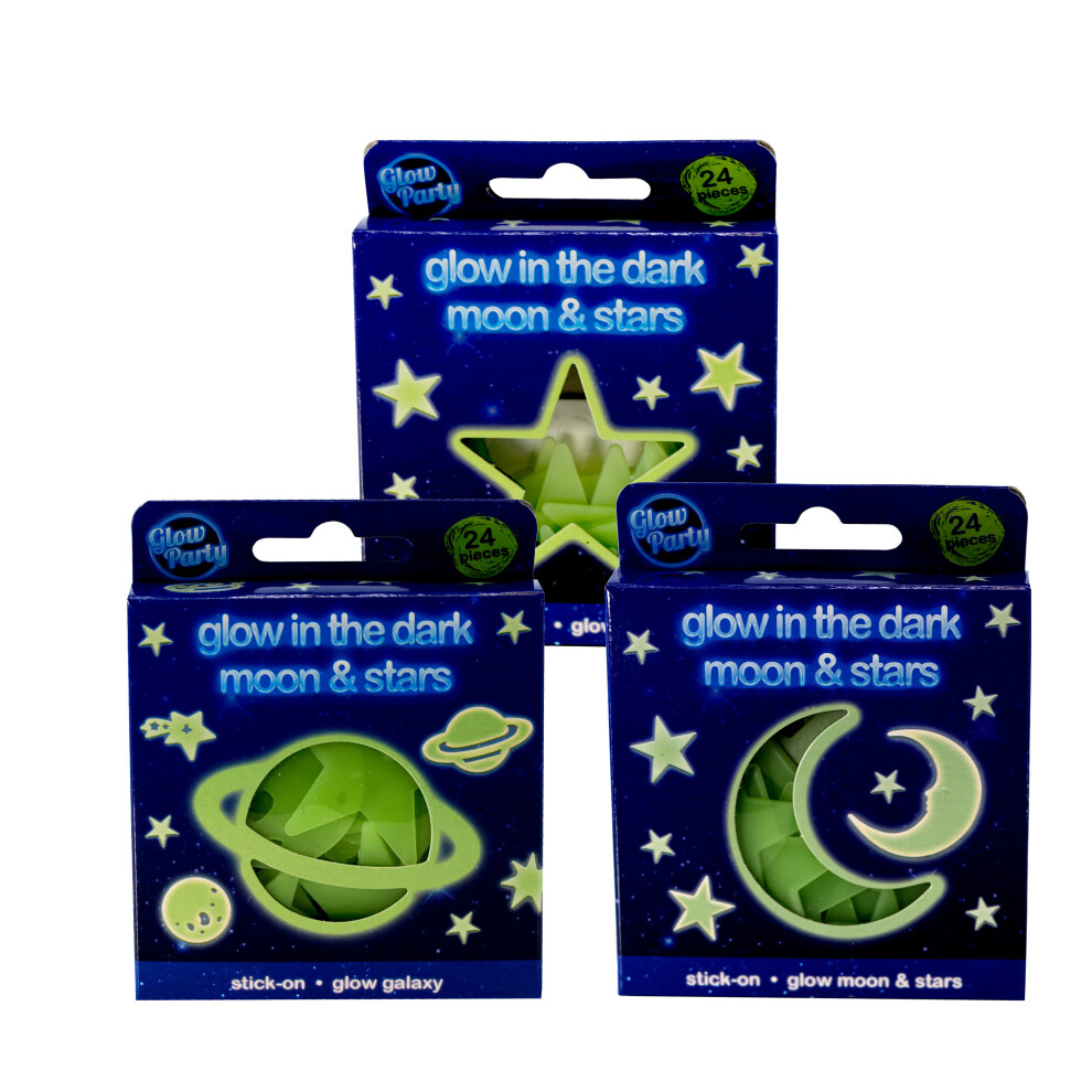 (Single) The Magic Toy Shop Glow in the Dark Moon and Stars Ceiling Decoration Bedroom Decorations