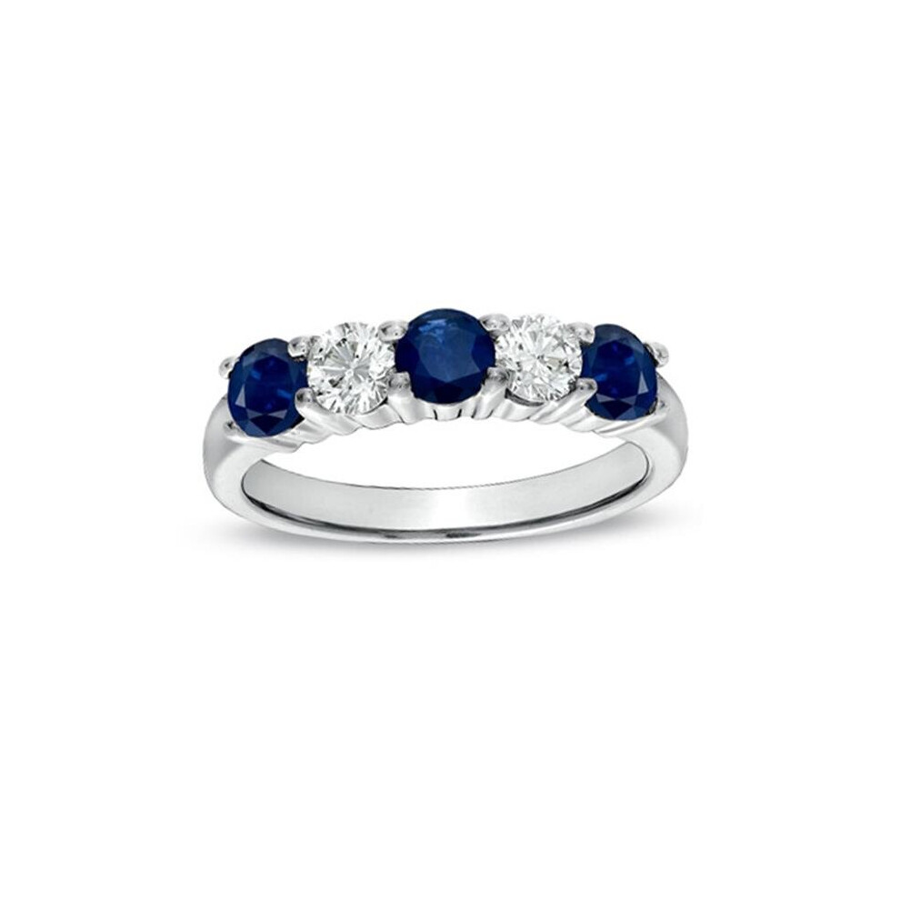 Photos - Ring 1.26 CTTW Sapphire & Diamond  Set, 14K Gold - Size 8.5