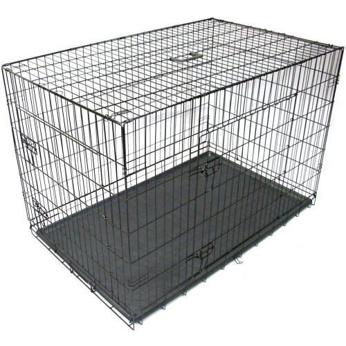Gr8 Home Black 42" Pet Cages Metal Dog Cat Puppy Carrier Crate Tray