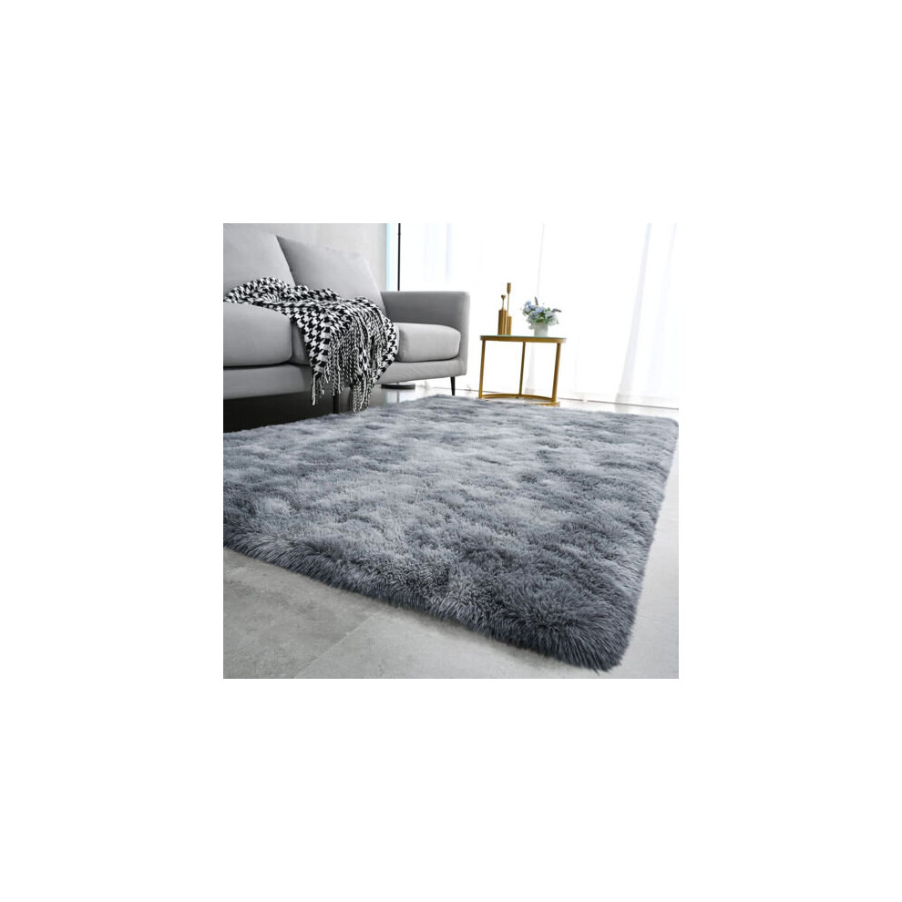 (120X170 CM, Grey) Large Shaggy Rugs Living Room Carpet Runner Mat