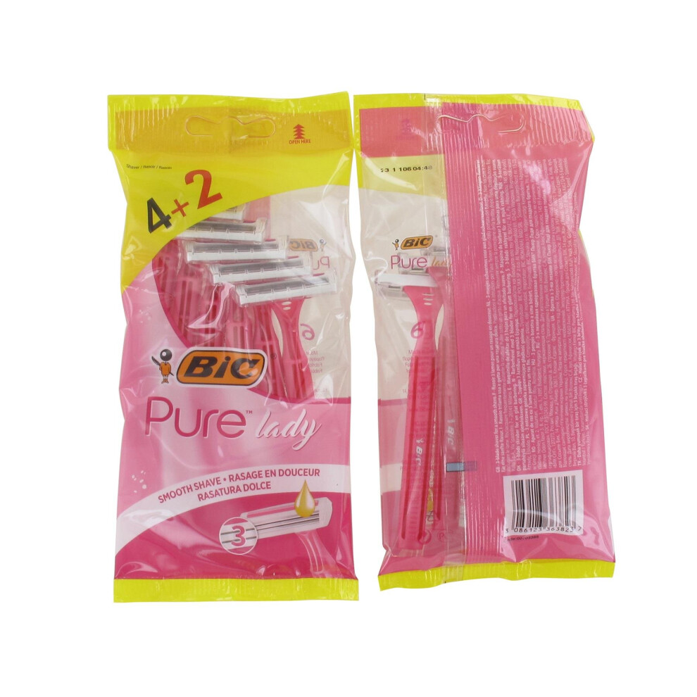 Bic Pure Lady 3 Disposable Shavers 4 +2-image-OPC-PB7PWMP-NEW