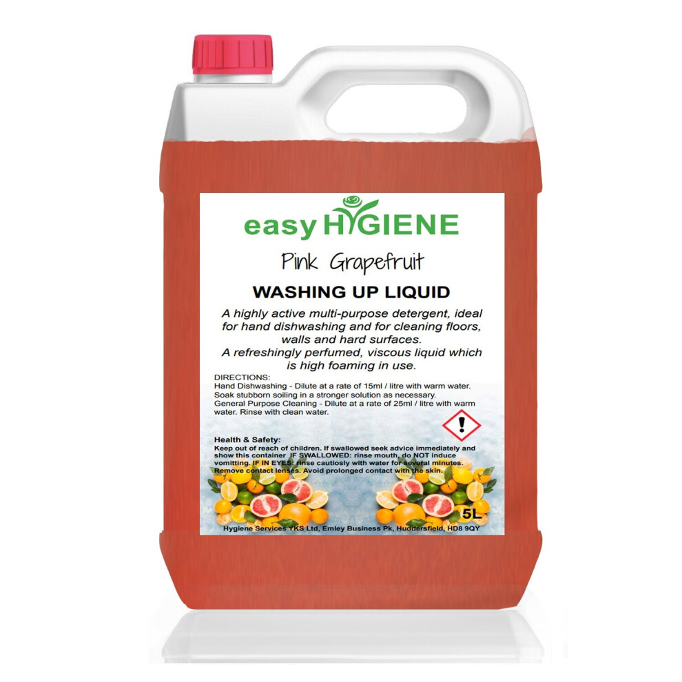 PINK GRAPEFRUIT 5L WASHING UP LIQUID 5 Litre five Perfumed