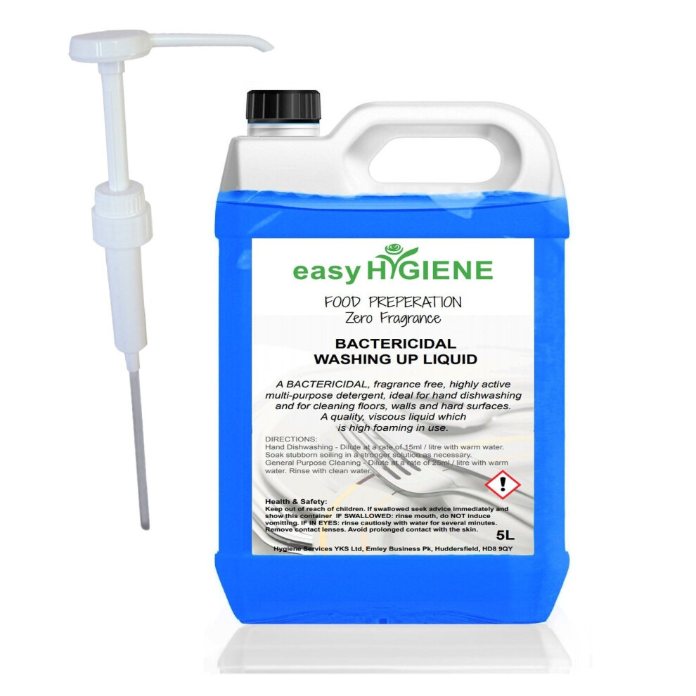BLUE BAC Pump 5L Food Prep WASHING UP LIQUID 1x 5 Litre five Bactericidal