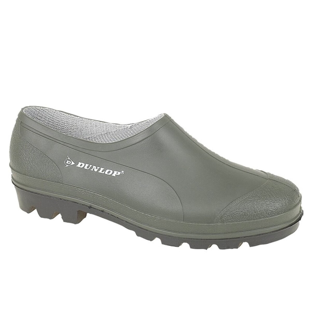 (UK 7) Dunlop Mens/Womens Waterproof Clog Garden Shoes Green