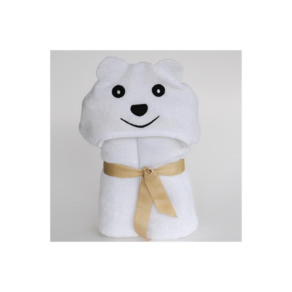 Little Kid Bear Hooded Bamboo Turkish Towel - 2T-5T White Mama'sboy