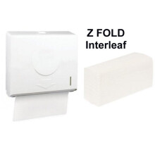 Z Fold Dispenser PACK WHITE 2ply Paper hand Towels ABS Lockable Wall