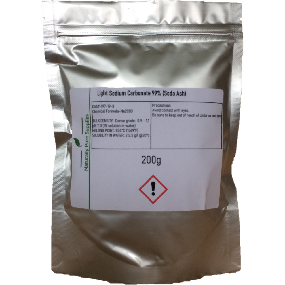 Light Sodium Carbonate 99% (Soda Ash)- 200g