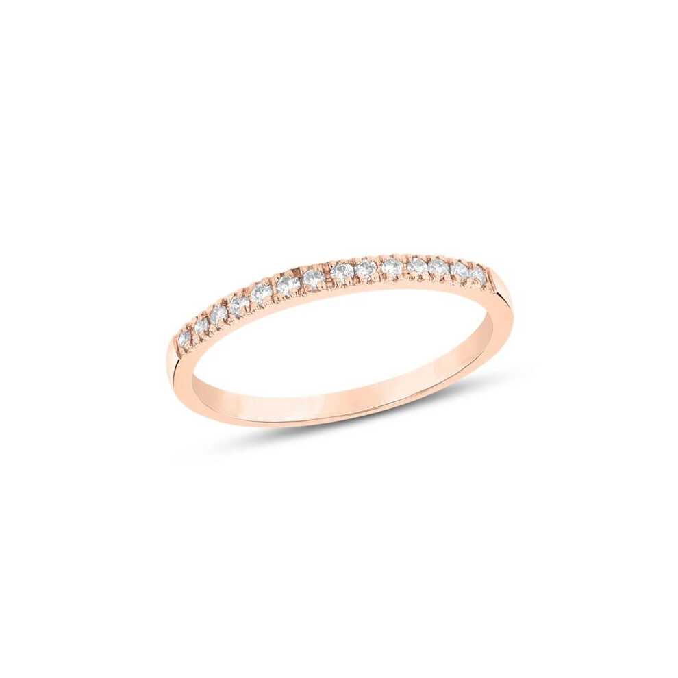 Photos - Ring 0.15 CTW Diamond Band, 14K Rose Gold - Size 5