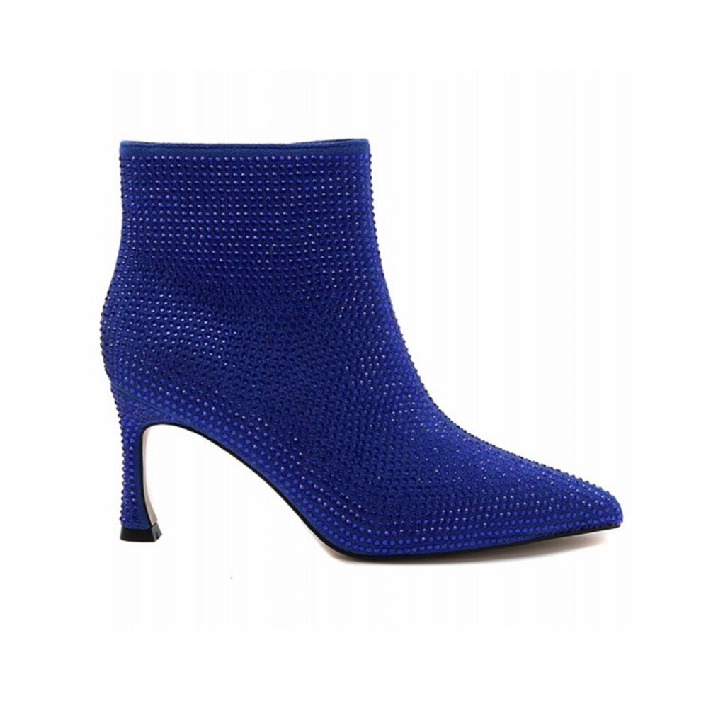 (UK 5 / EU 38 / US 7) Women's 3671 Crystals Glitter Ankle Boots Blue