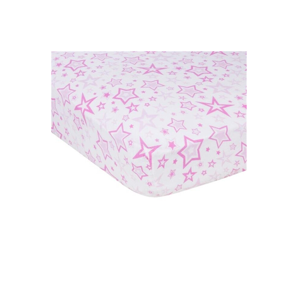 Stars Muslin Crib Sheet Pink Mama'sboy