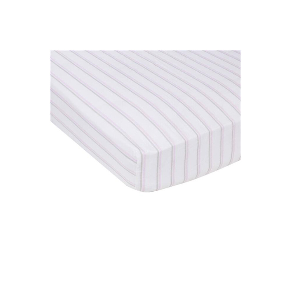 & Stripes Muslin Crib Sheet Pink/Gray Mama'sboy