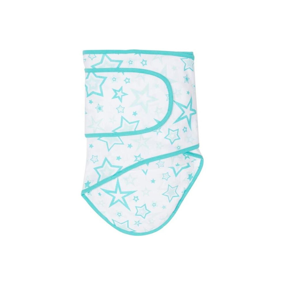 Mama'sboy Aqua Stars With Aqua Trim Baby Swaddle Blanket