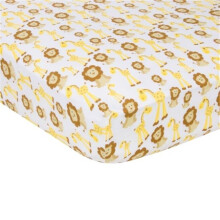 Giraffes & Lions Muslin Crib Sheet