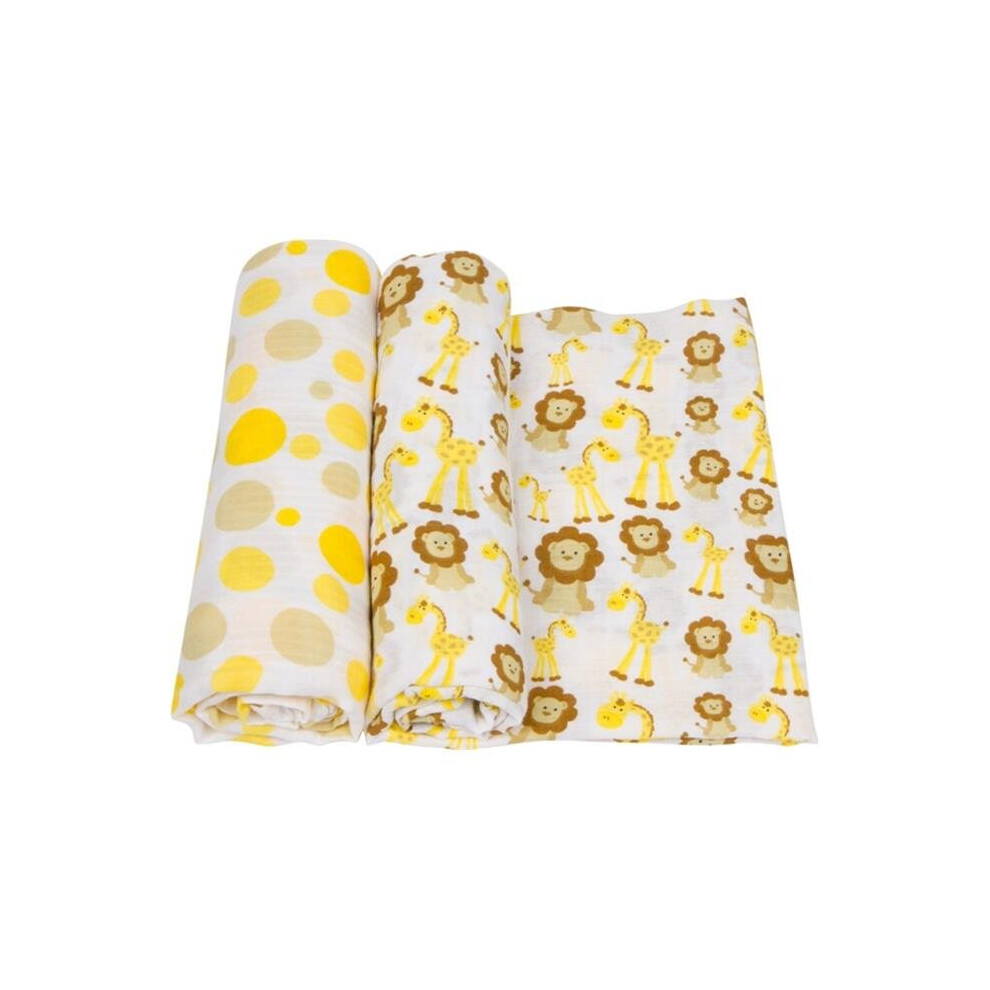 Giraffes & Lions Muslin Swaddle, 2 Pack Mama'sboy