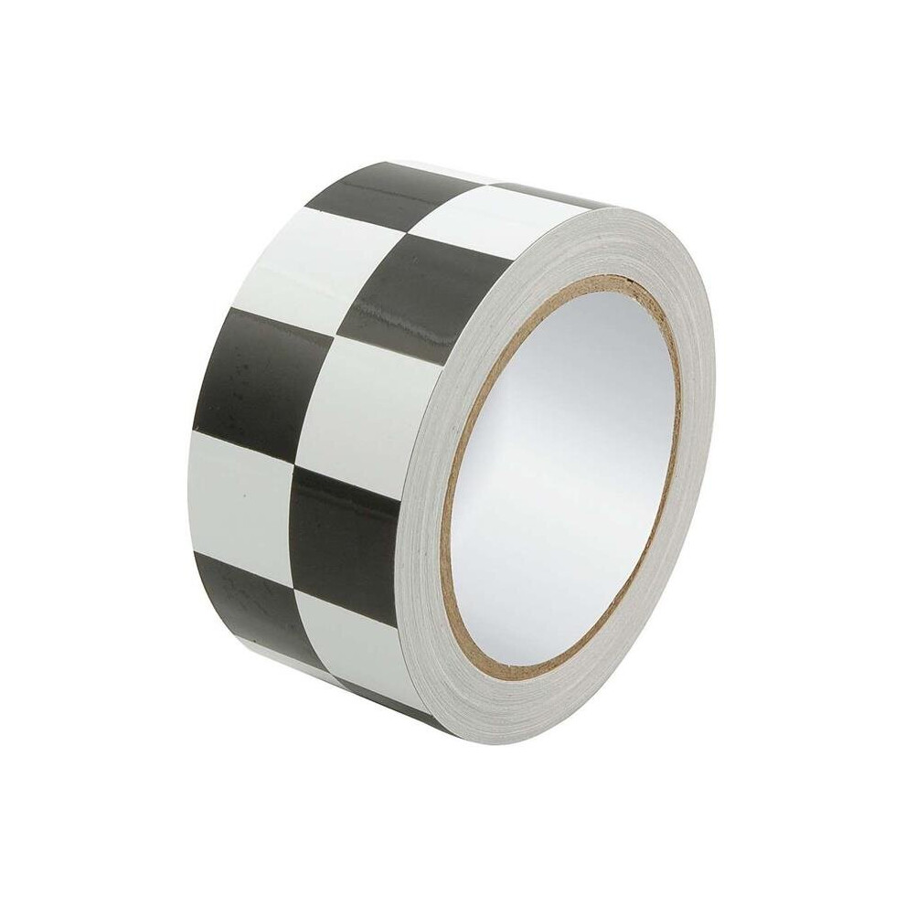 2 in. x 45 ft. Racers Tape, Checkered Black & White