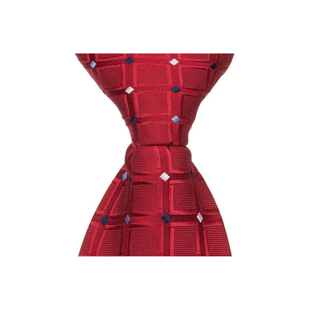 Mama'sboy R5 - 9.5 In. Zipper Necktie - Red With Squares, 6 To 18 Month