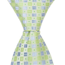 XG22 - 9.5 in. Zipper Necktie - Green With Green & Blue Squares, 6 to 18 Month