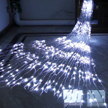 (3X2M, White) 3X2M 3X3M LED Meteor Shower Rain Light Wedding Christmas Fairy Light Garland
