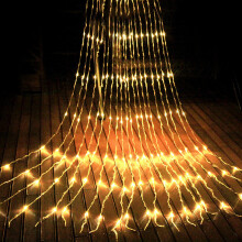 (3X2M, Warm white) 3X2M 3X3M LED Meteor Shower Rain Light Wedding Christmas Fairy Light Garland