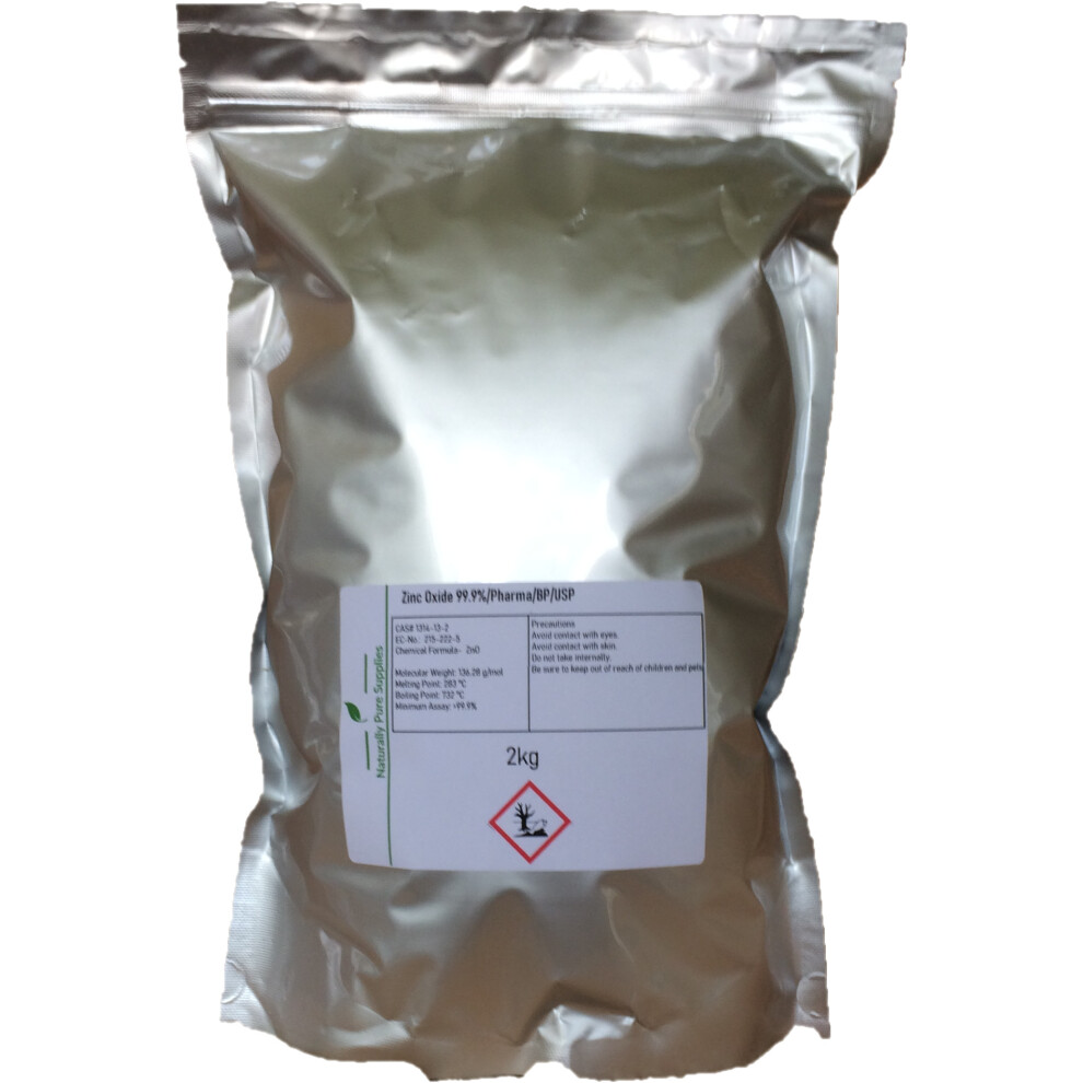 Zinc Oxide 99.9% Pure, Pharma Grade/ BP/ USP- 2kg