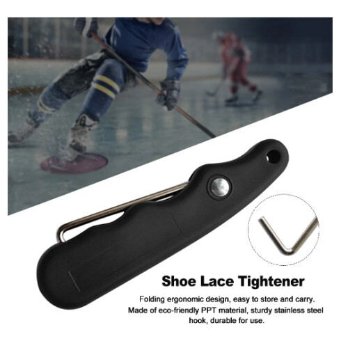 With Extended Hook Folding Ice Hockey Skate Lace Tightener Ergonomic on