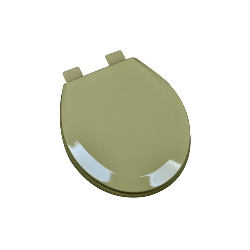 Premium Molded Round Wood Toilet Seat, Avocado