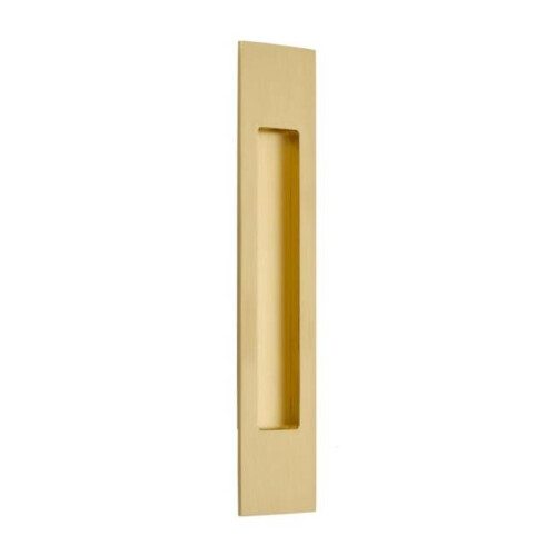 10 in. Modern Rectangular Flush Pull, Satin Brass
