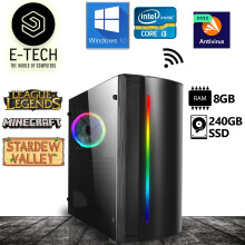 Low-End PC Computer Intel Quad Core i3 8GB RAM 240 SSD WiFi Windows 10 - Refurbished