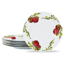 6pc Melamine Dinner Plate Set Harvest Apples