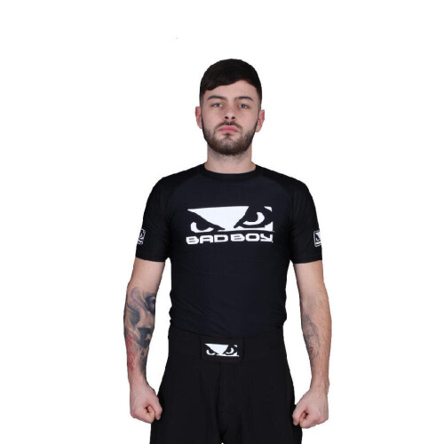 (X-Large) Bad Boy Raglan Short Sleeve Rashguard - Black