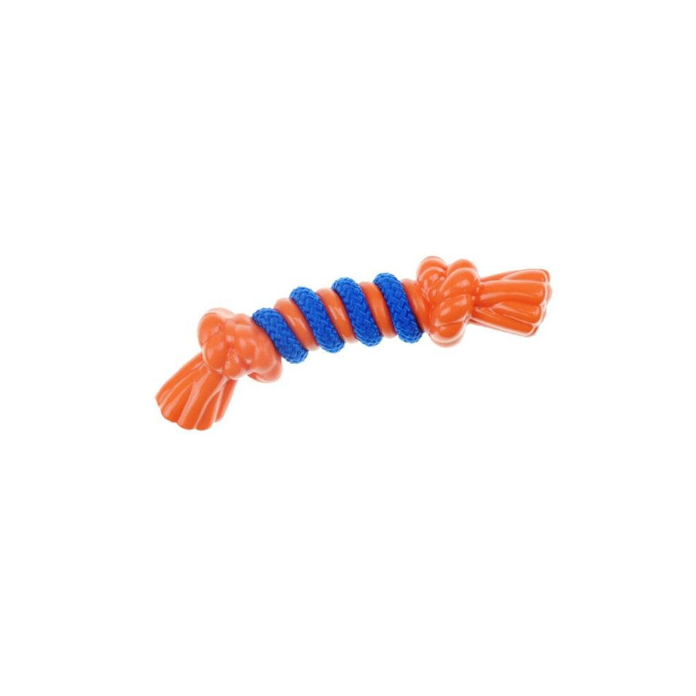 TPR & Rope Bone Toy, Orange - Small 