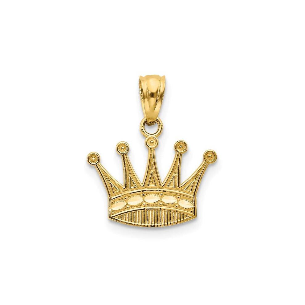 15 x 15 mm 14K Yellow Gold Crown Pendant