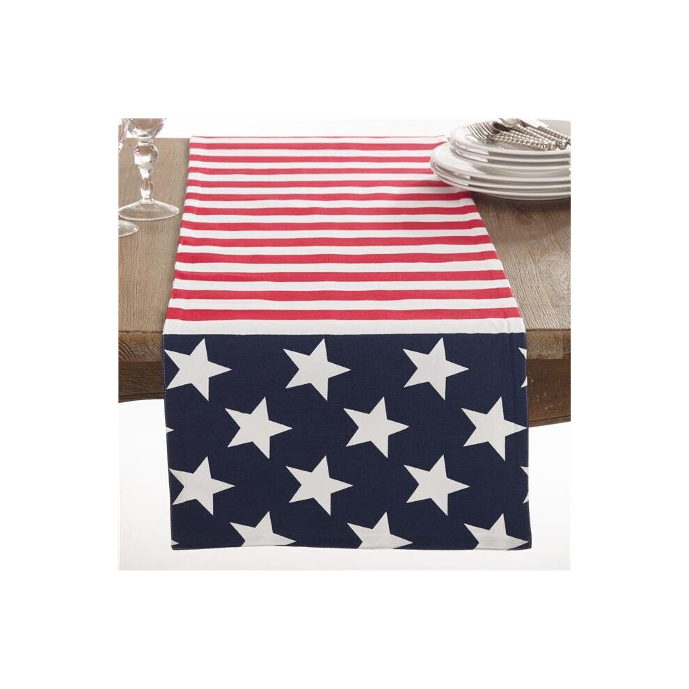 SARO  16 x 72 in. Star Spangled American Flag Design Table Runner  Multi Color-image-OPC-PB7QZFT-NEW