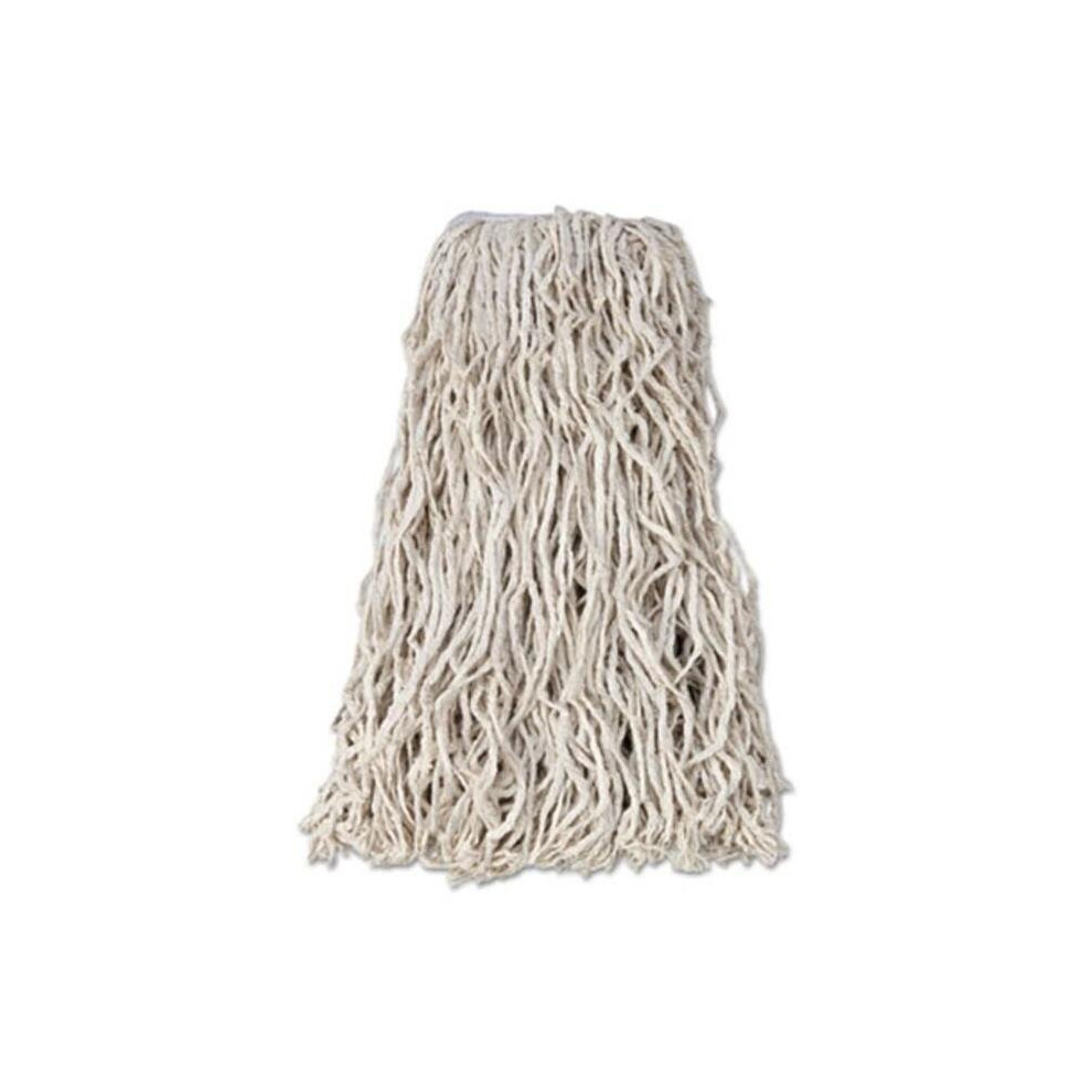 1 in. 24 oz Economy Cut-End Cotton Wet Mop Head, White - Pack of 12