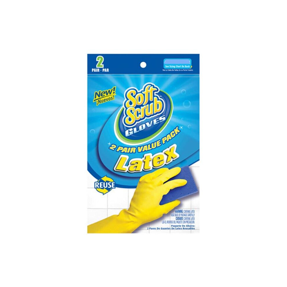 12323-26 Soft Scrub Safety Gloves Premium Latex Gloves, Large