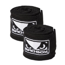 BAD BOY COTTON BOXING HAND WRAPS 4.5M - BLACK