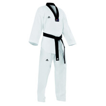 (170 cm) Adidas Taekwondo Ribbed Champion Ii Black V Neck Uniform