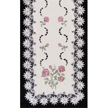 H0608-RS Pink Rose Lacey Edge Square Doily, 8 in.