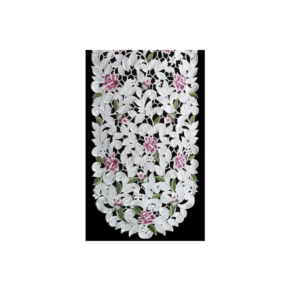 H7662-RS Purple Cottage Rose Oval Runner, 16 x 54 in.-image-OPC-PB7R6R7-NEW