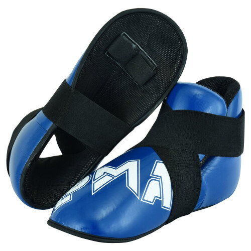 (BLUE, Medium) Playwell Semi Contact Elite Glossy Sparring Boots