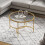 Living And Home (Gold) Modern Round Tempered Glass Coffee Table Centre Table 3