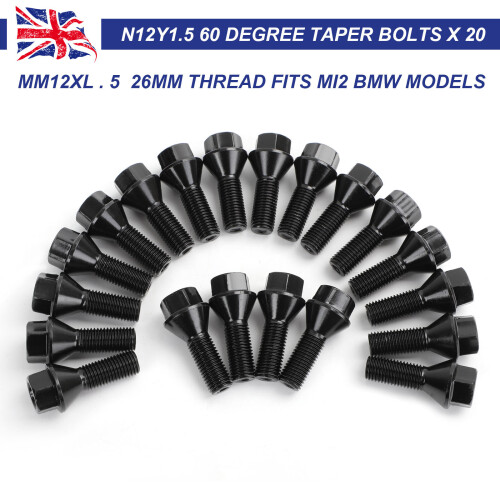 20 x Alloy Wheel Bolts For BMW 3Series E30 E36 E46 E90 E91 E92 Black